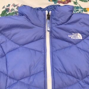 Girls XL North Face puffy vest reversible